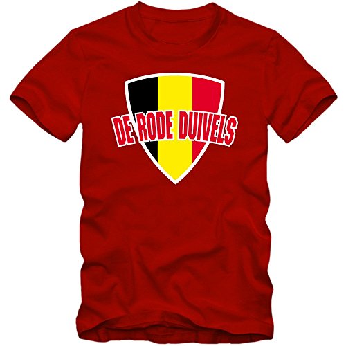 Bélgica Campeonato De Europa 2016#4 Camiseta | T-Shirt | Fútbol | Belgique | Hombre | De Rode Duivels | Jersey | Equipo Nacional, Colour:Red;Size:X-Large