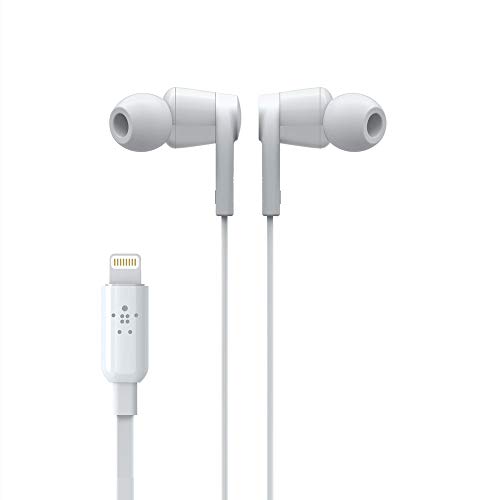 Belkin Auriculares Soundform con Conector Lightning Para Iphone, Cascos Lightning Para Iphone 12, 12 Pro, 12 Pro Max, 12 Mini, 11, 11 Pro, 11 Pro Max, Xs Max, Xs, X, Se, 8 Plus, 8, 7 Plus, 7, Blanco