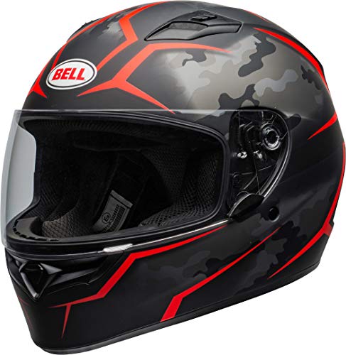 BELL HELMET QUALIFIER STEALTH CAMO MATTE BLACK/RED L