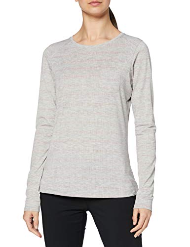 Berghaus Explorer Optic Crew Neck Long Sleeve Camiseta, Mujer, Niebla del Puerto/Cayenne, 36