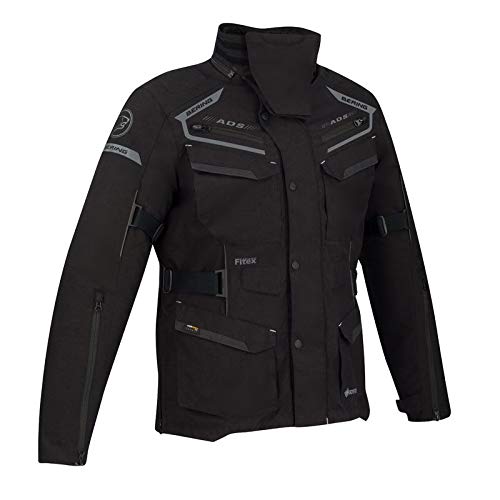 Bering - Chaqueta de moto Minsk negro y gris, talla