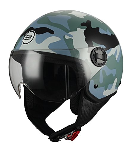 BHR 09479 Casco Moto Demi-Jet Linea One 801, Gris Camuflaje, L