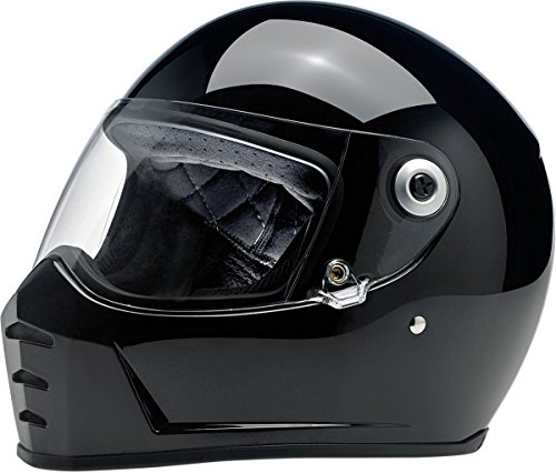 Biltwell Lane divisor sólido Full-Face – Casco de Moto Negro Brillante