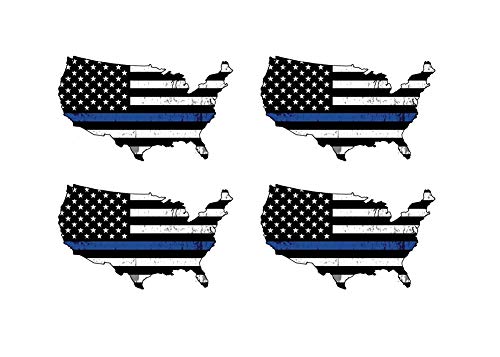 Blue Lives Matter Thin Blue Line Policer - Adhesivo de vinilo para coche, camión, caravana, SUV y barcos, soporte para ventana de policía y fuerzas de la ley
