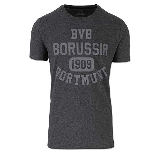 Borussia Dortmund Camiseta básica Hombre, Hombre, Camiseta, 20210700/3XL, Gris, XXX-Large