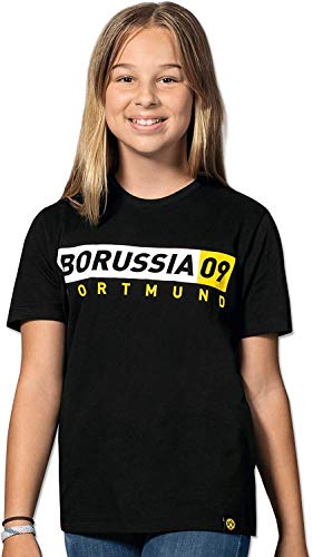 Borussia Dortmund Camiseta Unisex Juvenil Bvb-borussia09-basic-t-shirt para niños, Unisex niños, Camiseta, 20212100/152, Negro (Black), 152