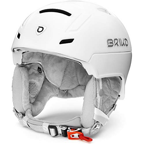 Briko Ambra Casco de esquí/Snow, Mujeres, Matt Shiny Pearl White, 56-58 cm