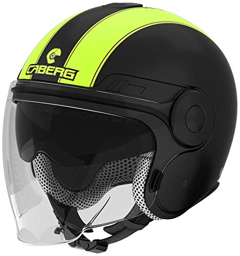 Caberg Casco modulable Duke Legend, color negro mate/amarillo neón, talla XS