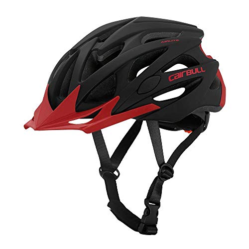 Cairbull AIRLITE Casco de Bicicleta para Hombres y Mujeres Casco de MTB Casco Deportivo recreativo con Red para Insectos, Casco de Bicicleta de Carreras de ala Larga (Negro Rojo, M)