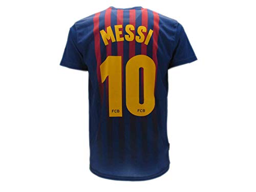 Camiseta Jersey Futbol Barcelona Lionel Messi 10 Replica Autorizado 2018-2019 Niños (2,4,6,8,10,12,14 año) Adultos (Small, Medium, Large, Xlarge) (Talla 2 Años)