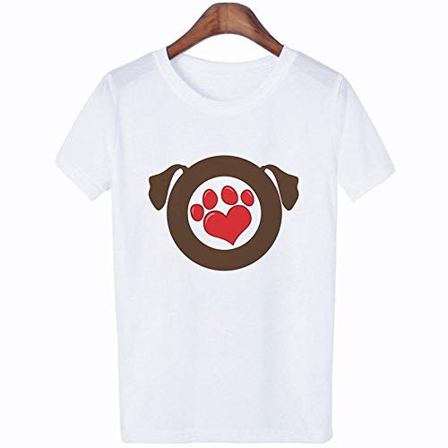 Camiseta para Mujer Summer Casual Vintage Camiseta Nueva Garra Cute Love Dog Paw Print Camiseta Mujer Moda Top Camiseta Mujer Camiseta XL 4889
