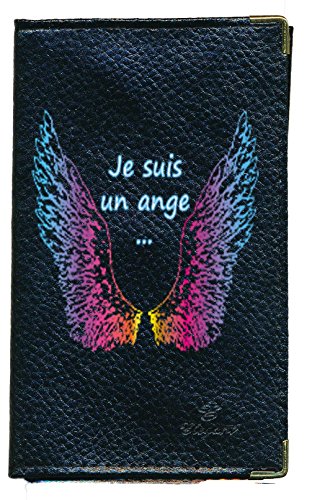 Cartera para carnet de conducir y papeles del coche, con la inscripción “Je suis un ange”, Carte Grise (Negro) - hol-ccportgrise-rouge-cocc