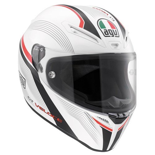 Casco AGV Gt Veloce Aspide blanco / negro / rojo