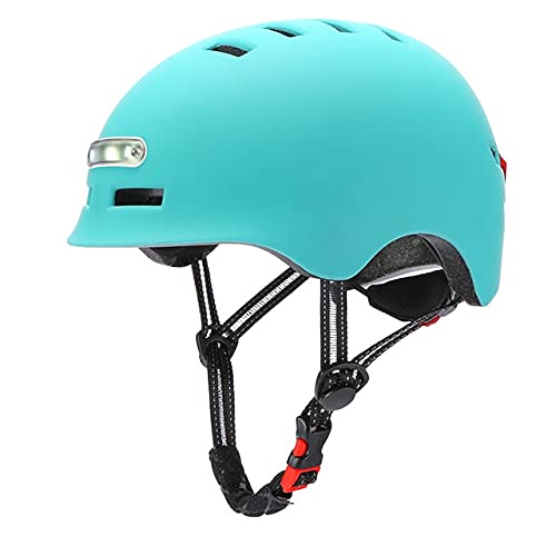 Casco de Bicicleta de Ciclismo MTB, Cascos de Bicicleta de Carretera, Molde integralmente, iluminación LED, Casco de Ciclismo Reflectante, Casco de Ciclismo -Blue-1-L 58-61cm