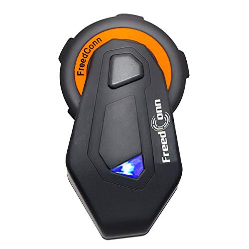 Casco de la motocicleta Intercom, Freedconn Intercomunicador Bluetooth Casco vollduplex Manos Walkie Talkie 6 conductores Intercomunicador Grupo Communicator auricular 1000 m|FM Radio |voice Prompt