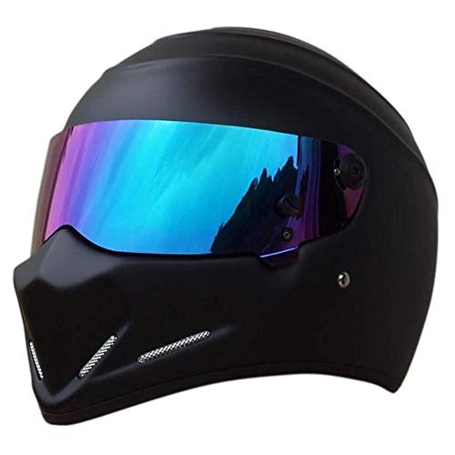 Casco de moto Alien Integral con visera, OffRoad Racing, Motocross, para Honda/Yamaha/Suzuki/Kawasaki, casco Bandit. dljyy (color: negro mate (dorado)