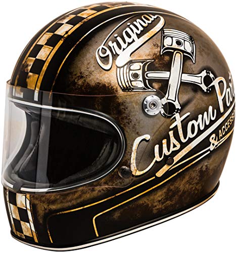 Casco de Moto Premier Trophy Op9Bm Deco, Marrón/Beige, L