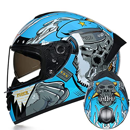 Casco De Moto Scooter Integral Scooter Homologado DOT ECE Doble Visera Cascos Integrales De Moto Casco De Motocicleta Con Transparente/Coloreado/Marrón Visera Para Mujer E Hombre A,S