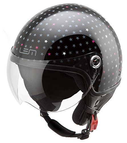 Casco Moto LEM - Roger Dusty, NEGRO BRILLO (S)