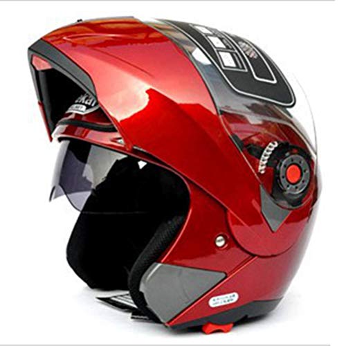 Cascos integrales de moto Casco seguro de doble visor DOT Casco abatible Casque Moto Racing Four Seasons Motor Cycle Casco