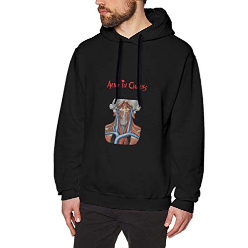 Christmas Gifts Sudadera con Capucha de Cuello Redondo para Hombre Moda Casual Algodón Manga Larga Sudaderas con Capucha Hombre Sudadera con Capucha de Cuello Redondo Male Alice-in-Chains- Ins XXL