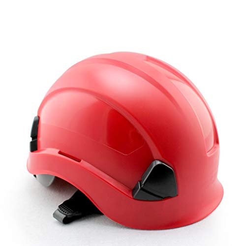 CLYANQM Aéreo Trabajo Casco Protector Y Barbilla Punción De Impacto Anti-Vertical para La Escalada Rescate Gran Campo De Visión Trabajo Protección para La Cabeza (Color : Red)