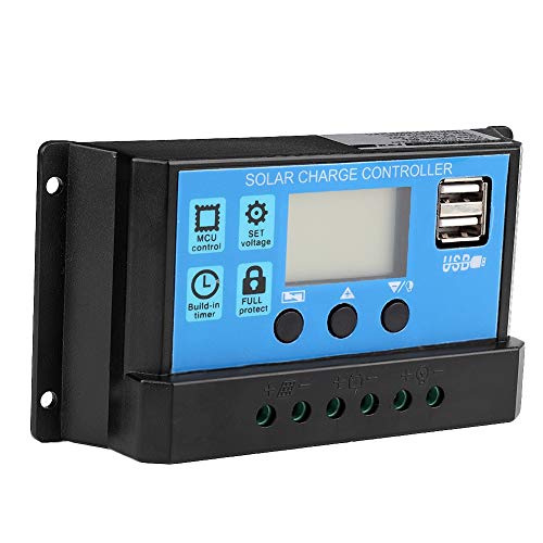 Controlador de Carga Solar, 12V-24V MPPT Cargador de Batería Solar Controlador de Carga Solar Controlador PWM 60A / 50A / 40A / 30A / 20A / 10A(60A)