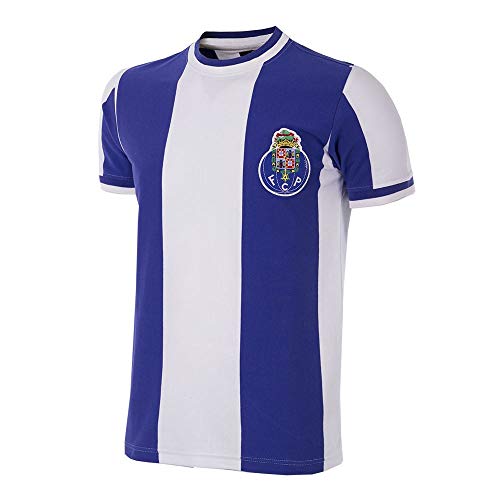 Copa FC Porto 1971-72 - Camiseta de Manga Corta para Hombre, diseño Retro de fútbol, Portuguese Football, FC Porto 1971 - Camiseta de fútbol Retro, Hombre, Color Blanc y Azul, tamaño L