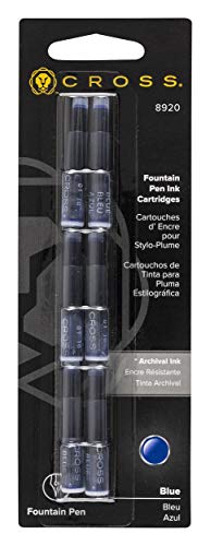 Cross 8920 - Pack de 6 cartuchos de tinta para pluma, color azul