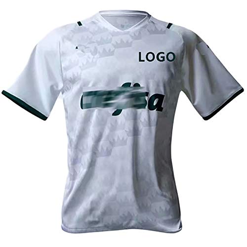 DFGH Camiseta de fútbol para Hombres, 2022 Palmeiras Jersey para Adultos, Malla de poliéster Blanco Verde, Uniforme de fútbol de Secado rápido y de fútbol Transpirable White-M