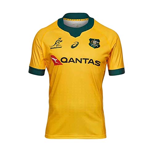 DIWEI Camiseta De Rugby, Camiseta De Rugby De Australia 2021 Última, Camiseta De Rugby De Australia Local Y Visitante, Camiseta De Fútbol Transpirable Deportiva Polo Yellow-M