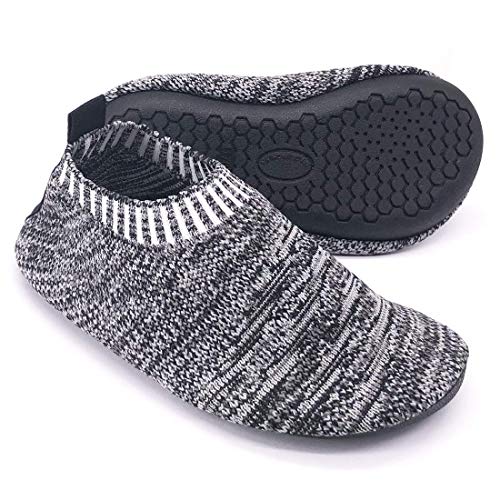 Dream Bridge Zapatillas de Estar por Casa para Niños Chicos Antideslizantes Calcetines Zapatos de Deporte con Suela de Goma (Negro)