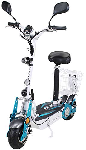 E-Flux 40 - Patinete eléctrico (800 W, 36 V, con motor eléctrico, velocidad de 40 km/h, homologado para circulación por carretera, blanco blanco