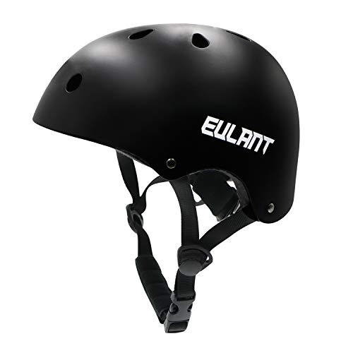 EULANT Casco Bici Niño, Casco Infantil para Monopatín Bicicleta Patinaje Scooter Esquiar, Tamaño de la Cabeza: 48-57cm, Luz Púrpura