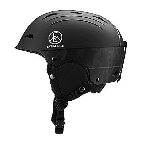 Extra Mile Casco de Esquí Hombre, Casco de Esquí Mujer Tamaño Ajustable, Casco de Snowboard para Adulto Adolescente con Forro y Orejeras Extraíbles para Esquiar y Snowboard