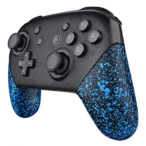 eXtremeRate Carcasa de Grip para Mando Nintendo Switch Pro Repuestos Grips de Reemplazo DIY Mangos Agarre Placa de Asa Empuñadura para Mando Nintendo Switch Pro-No Incluye Control(Salpicaduras Azules)