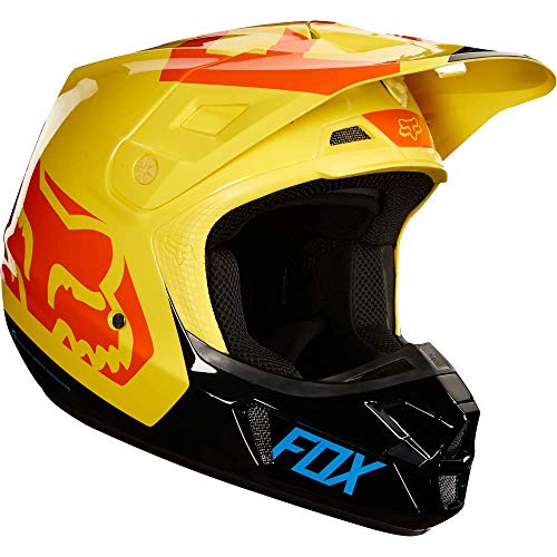 FOX V-2 Helmet, Hombre, Black/Yellow, M