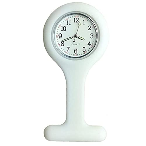 fregthf Reloj De La Enfermera De La Broche De Silicona Fob Control De Infecciones Diseño Cuidado De La Salud para Enfermera Paramédico Broche Médico Fob Blanco del Reloj