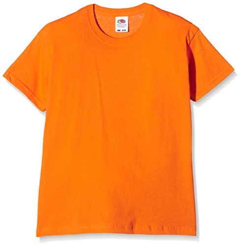 Fruit of the Loom SS132B, Camiseta para Niños, Naranja, 7-8 años (Talla del fabricante 128)