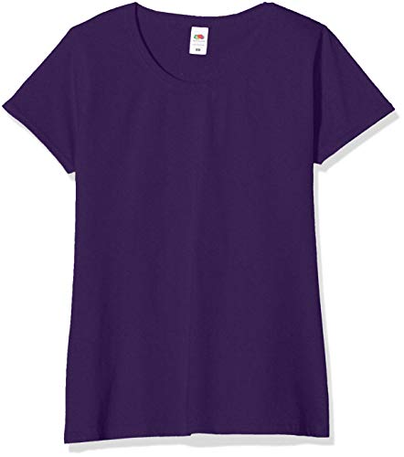 Fruit of the Loom Valueweight T-Shirt 5 Pack Camiseta, Púrpura (Purple PE), XS (Pack de 5) para Mujer