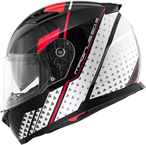 GIVI Casco integral 50.5 Tridion – Magnus (S, negro/blanco/rojo)