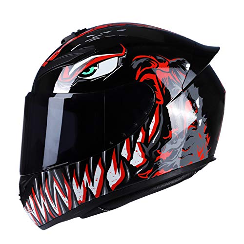 GoolRC Casco de Moto Rading Moda de Cara Completa Ligero para Carreras de Motos,Talla L