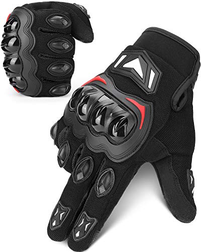 Guantes Moto Homologados para Hombre y Mujer, Guantesde Moto Transpirables con Pantalla Táctil, Guantes Antideslizantes con Protección Dedo Completo para Bicicleta, Deportes al Aire Libre