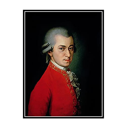 GUICAI Barbara Krafft: Retrato de Wolfgang Amadeus Mozart Pintura Decorativa Lienzo Carteles artísticos para la decoración de la Sala de Estar de la Pared del hogar -50x70 cm sin Marco 1 Pieza