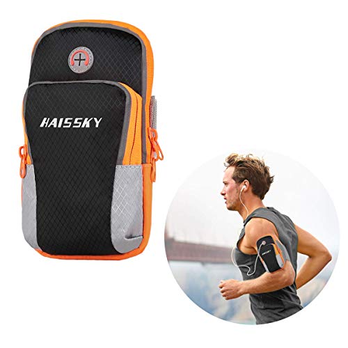 HAISSKY Multifuncional Deportes al Aire Libre Corriendo Brazalete Brazo teléfono Celular Bolsa con Titular Clave, Bolsa de la Tarjeta para teléfonos Inteligentes hasta 6.2"