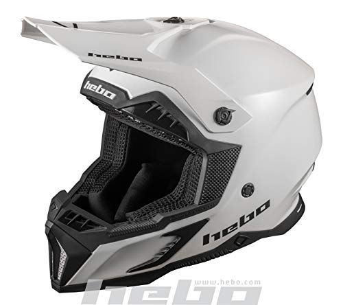 Hebo MX Maddock Casco Enduro, Adultos Unisex, Blanco, XS