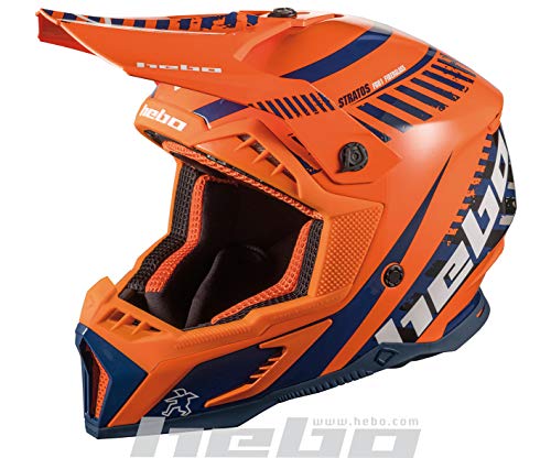 Hebo MX Stratos Casco Enduro, Adultos Unisex, Naranja, XXL