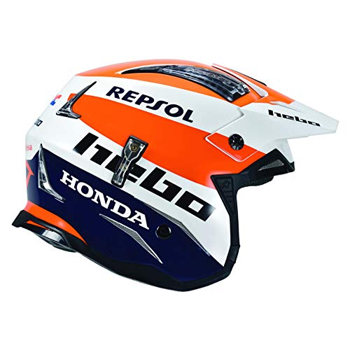 Hebo Zone 4 Montesa Team III Repsol Fibra Trials Casco Mediano, Azul Naranja