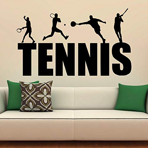 HFDHFH Calcomanía de Pared de Tenis, Juego de Deportes de Pelota, Vinilo, Pegatina para Ventana, Estadio, vestidor, Dormitorio, decoración Interior, Silueta, Papel Tapiz, Arte