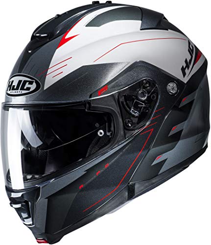 HJC Helmets NC Casco de Motociclismo, Hombre, Gris/Blanco, S